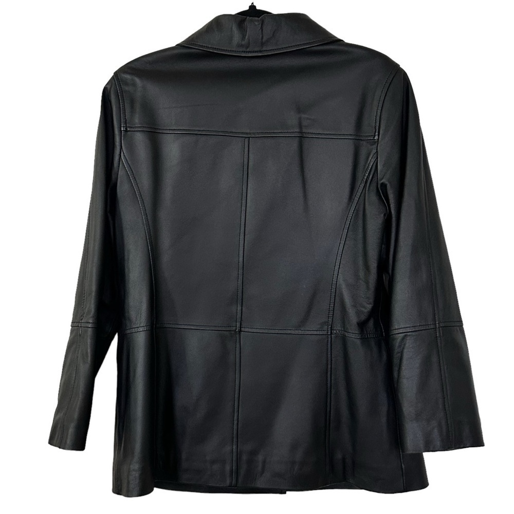 Stunning Black Lamb Leather Coat Jacket Buttery Soft Luxury - Picture 7 of 10